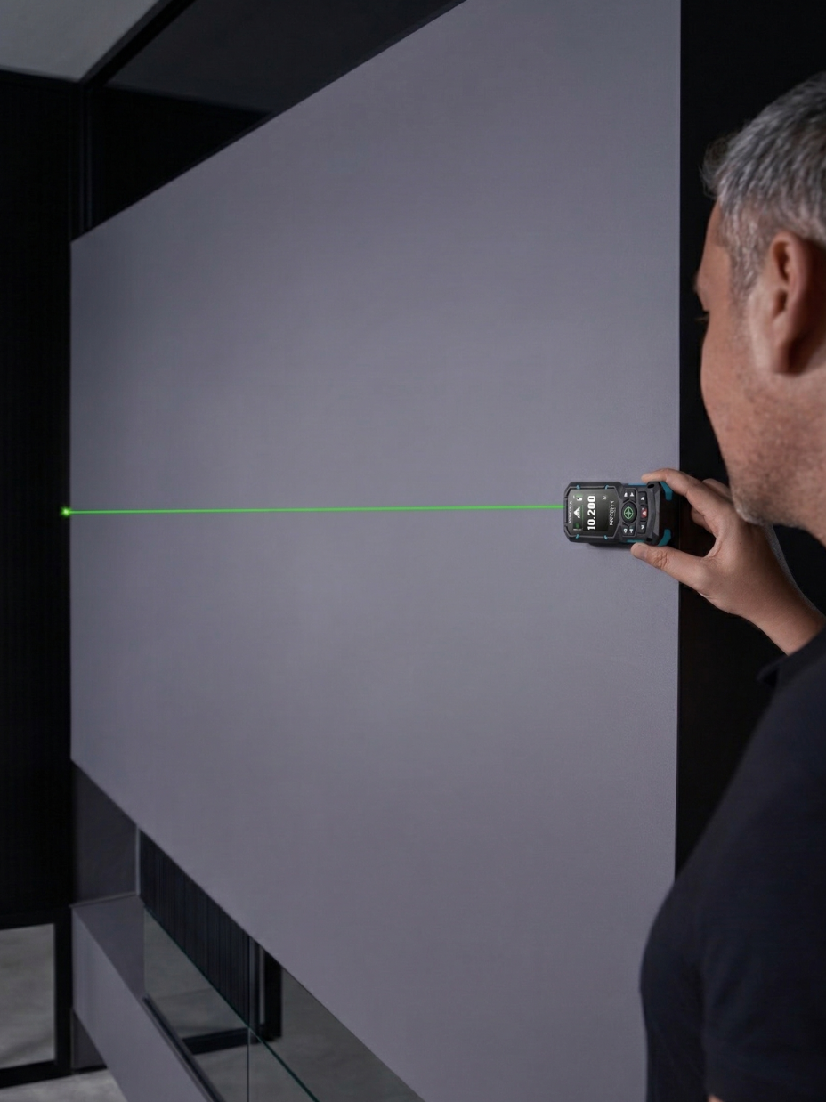 Measure distance by Mileseey S50 on low-reflective surface.