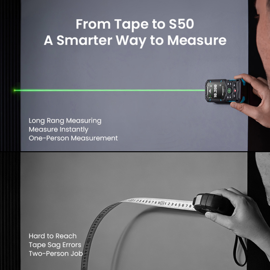 S50 Green-Beam Laser Measure Powered by PowerBurst™ – Mileseey Tools