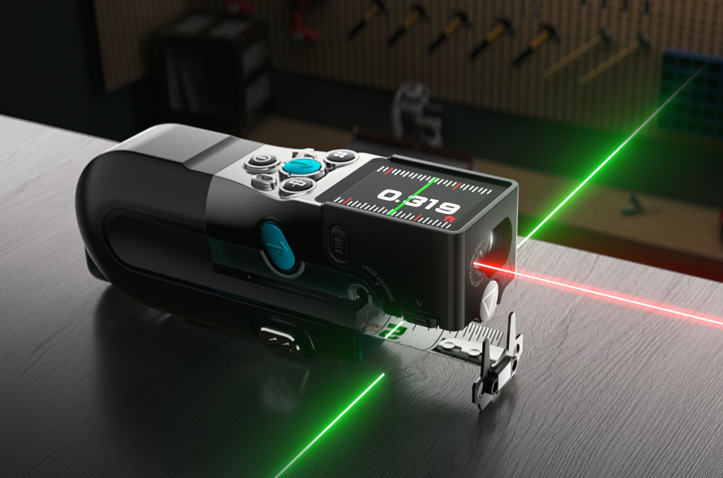MILESEEY XTAPE1 combining digital tape, laser measurement, and green laser alignment