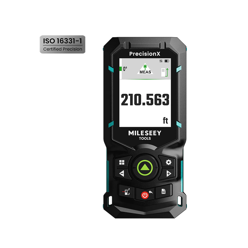 icon of ISO 16331-1 certified precision,The Appearance of Milessey S50 Green-Beam Laser Measure